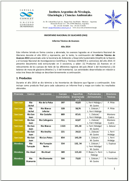 Informe Técnico 2014