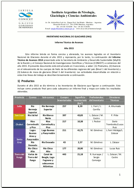 Informe Técnico 2015