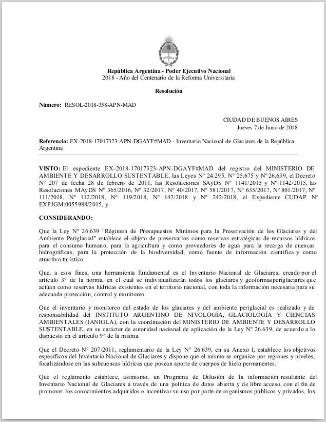Resolución de publicación 07-06-2018