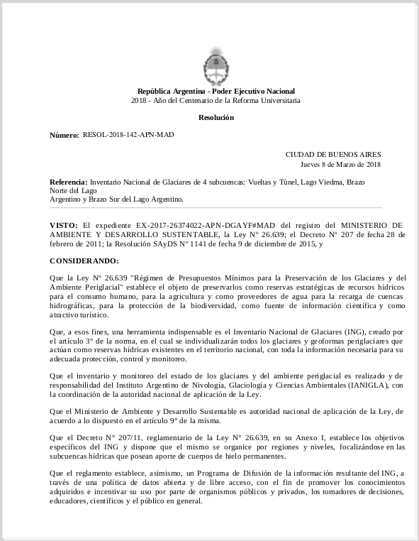 Resolución de publicación 08-03-2018