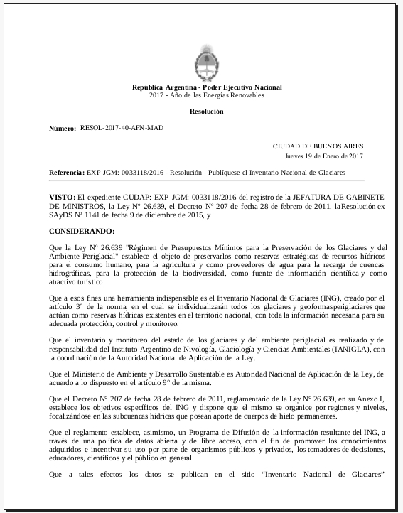 Resolución de publicación 19-01-2017